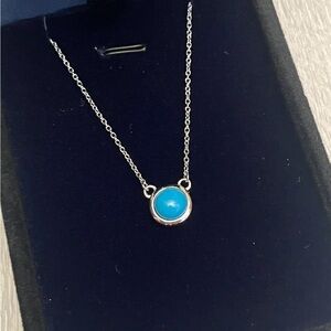 Tiffany & Co. Silver Necklace with Turquoise Pendant